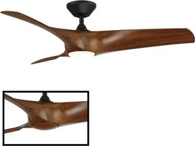 img 2 attached to Smart Ceiling Fan Zephyr Indoor & Outdoor 52in Matte Black Distressed Koa with LED Light Kit, Remote Control and 3000K