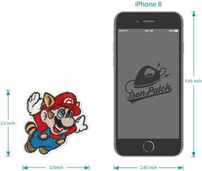 img 1 attached to 🍄 Mario Patch - Iron On & Sew On Applique for Jackets, Shirts, Backpacks - Embroidered DIY Accessory for Video Games Super Mario