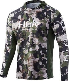 img 4 attached to 🎣 HUK Men's Icon X Camo Hoodie: Long-Sleeve Fishing Shirt with UPF 50+ Protection