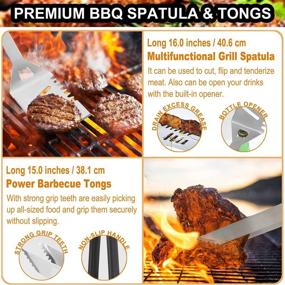 img 3 attached to 🔥 POLIGO 22PCS Stainless Steel BBQ Tools Set - Premium Camping Grill Accessories Utensils Kit in Case for Christmas Birthday Presents - Ideal Grilling Gifts for Men, Dad, and Women