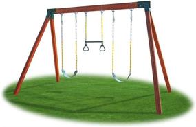 img 1 attached to 🎠 Enhance Outdoor Fun with Eastern Jungle Gym DIY Swing Set Hardware Kit - A Complete Package Including A-Frame Brackets, Swing Seats, Trapeze Bar and Assembly Instructions!