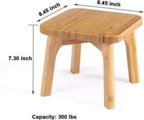 img 3 attached to 🪜 Bamboo Step Stool for Kids - Perfect for Kitchen, Bathroom, Bedroom, Toilet - Supports up to 300 lbs