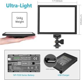 img 1 attached to 🎥 Neewer T100 Softer SMD LED Video Light Kit: Bi-Color 3200K-5600K Dimmable Ultra Thin LED Panel with 2600mAh Li-ion Battery and USB Charger, Ideal for Children, Portraits, Product Shots, and Studio Photography