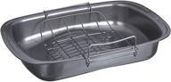 🍗 enhanced goodcook quick roaster pan with locking rack, juice gathering pools for easy, safe, and fast basting, 17x12x3 inches, grey logo