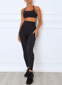 img 3 attached to Sidefeel Leopard Workout Leggings Outfits Women's Clothing for Swimsuits & Cover Ups