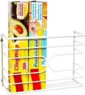 🔍 efficiently organize your kitchen wraps with the decobros wall door mount organizer rack in white логотип