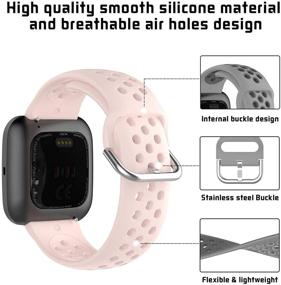 img 2 attached to 📿 Geageaus Bands for Fitbit Versa 2/Versa/Versa Lite/Versa Special Edition - Waterproof Soft Silicone Sport Wristbands for Men and Women