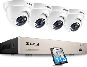 img 4 attached to 📷 ZOSI Security Cameras System: 8Channel HD-TVI DVR Recorder & 4pcs 1080P Dome Cameras with Night Vision & 1TB Hard Drive