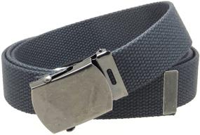 img 1 attached to Canvas Military Antique Silver Buckle Men's Accessories in Belts