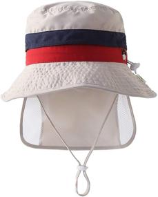 img 4 attached to Sunarra Kids Sun Hats - UPF 50+ UV Protection with Neck Flap, Mesh Bucket Hat, and Wide Brim for Summer