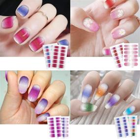 img 2 attached to Enhance Your Manicure with 15 Sheets of Gradient Glitter 💅 Nail Stickers - Easy-to-Apply, Self-Adhesive Nail Art Tips for Women and Girls