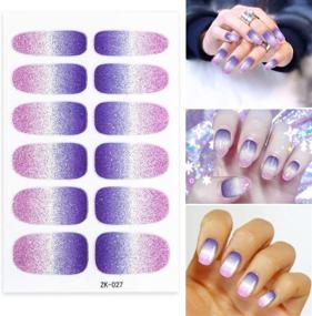 img 1 attached to Enhance Your Manicure with 15 Sheets of Gradient Glitter 💅 Nail Stickers - Easy-to-Apply, Self-Adhesive Nail Art Tips for Women and Girls