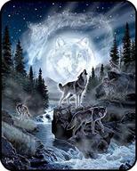 premium 50x80 blanket: ultimate comfort and warmth, soft cozy feel, perfect for air conditioning, easy care machine wash – featuring stunning moon wolf design logo