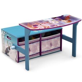 img 1 attached to 👧 Disney Frozen II Delta Children Convertible Activity Bench for Kids