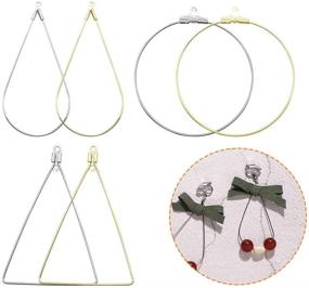 img 4 attached to 💍 72pcs Beading Hoop Earrings Bulk Set - Round, Teardrop, and Triangle Shapes for DIY Craft Jewelry Making - High-Quality Jewelry Finding Supplies