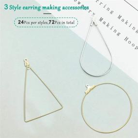 img 3 attached to 💍 72pcs Beading Hoop Earrings Bulk Set - Round, Teardrop, and Triangle Shapes for DIY Craft Jewelry Making - High-Quality Jewelry Finding Supplies