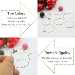 img 2 attached to 💍 72pcs Beading Hoop Earrings Bulk Set - Round, Teardrop, and Triangle Shapes for DIY Craft Jewelry Making - High-Quality Jewelry Finding Supplies