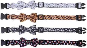 img 2 attached to Halloween Pet Collar: Adjustable Dog Collar with Removable Bow Tie - Cute and Stylish!