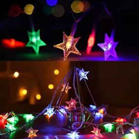 img 1 attached to 🌟 55 FT 100 LED Battery Operated Christmas Star String Lights - USB Plug-in, 10 Modes Colors Changing, IP65 Waterproof for Outdoor & Indoor Bedroom New Year Party Home Decor - Twinkle Fairy Star Light