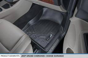 img 2 attached to 🚗 MAXLINER 3 Row Floor Mat Set for 2013-2016 Dodge Durango - Black, Front Row Dual Floor Hooks & 2nd Row Bench Seat