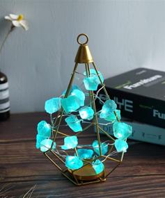 img 1 attached to 💎 Genuine Natural Fluorite String Lights: Healing Crystal Raw Stones Decor for Reiki Ornaments - Perfect for Witchy Spiritual Room Home Bedroom Party Indoor Christmas Wedding Decor, 6.5ft 20 LEDs