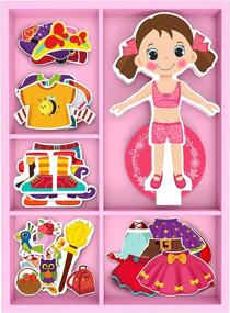 img 4 attached to TOYSTERS Magnetic Wooden Dress Up Pretend
