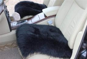 img 3 attached to 🐑 Premium Sheepskin Car Seat Cover: Comfortable Cushion for Auto, Chair, and Armchair - Universally Sized, Natural Material