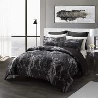 🛏️ queen comforter sets - spring meow marble comforter set, soft down alternative quilted bed set, all season reversible microfiber bedding in black (queen/full) logo