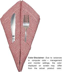 img 3 attached to 🍽️ GLAMBURG Herringbone Weave Cotton Dinner Napkins Set of 12 - Red, 18x18 Soft & Durable Cloth, Mitered Corner Wedding Cocktail Napkins