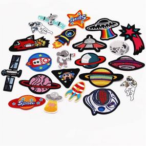 img 2 attached to 🚀 Astronaut-themed Embroidered Applique Decoration Clothing: Elevate Your Fashion to Stellar Heights!