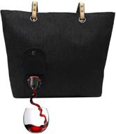 portovino city tote black fashionable logo