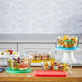 img 2 attached to 🐭 Pyrex Disney Mickey & Friends Round Glass Food Storage Set, 8 Piece: A Magical Kitchen Essential for Disney Fans