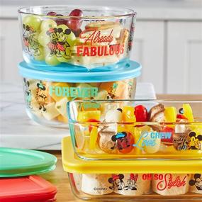 img 4 attached to 🐭 Pyrex Disney Mickey & Friends Round Glass Food Storage Set, 8 Piece: A Magical Kitchen Essential for Disney Fans