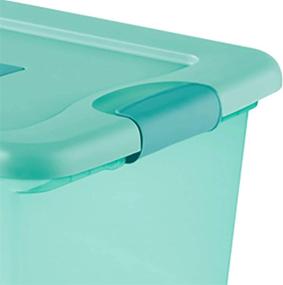 img 2 attached to Sterilite 64 Quart Fresh Scent Box, Aqua Tent Base with Aqua Chrome Lid & Teal Splash Latches - 6 Pack