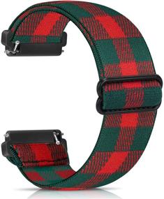 img 3 attached to 🌟 ArodKing Elastic Bands - Compatible with Fitbit Versa/Fitbit Versa Lite Replacement Wristband, Stretch Fashion Handmade Pattern Band in Red Green Grid Design