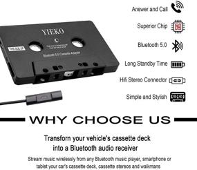 img 3 attached to YIEKO Car Audio Cassette Player Adapter: Bluetooth 5.0 🚗 Aux Receiver for Vintage Car, Radios, Stereo - Universal Compatibility