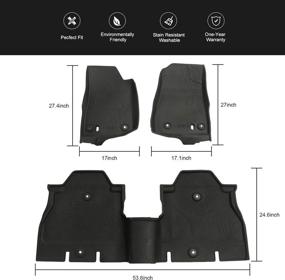 img 1 attached to 🚗 Winunite Black Slush Floor Mats for 2018-2021 Jeep Wrangler JL JLU - Front and Rear All-Weather Carpet Liner Set - TPE Protector - Not for Wrangler JK