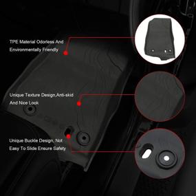 img 2 attached to 🚗 Winunite Black Slush Floor Mats for 2018-2021 Jeep Wrangler JL JLU - Front and Rear All-Weather Carpet Liner Set - TPE Protector - Not for Wrangler JK