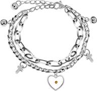 🔗 tbrand charms cross virgin mary miraculous medal stainless steel bracelet with mustard seed jewelry zy077: elegant link chain design logo