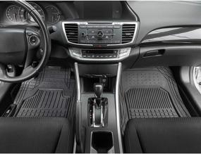 img 3 attached to 🚗 BDK Rubber Car Floor Mats - Classic Square Grid Channel Design - Trim to Fit, 100% Odorless - Enhanced SEO