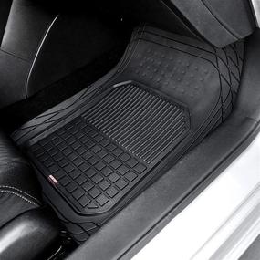 img 1 attached to 🚗 BDK Rubber Car Floor Mats - Classic Square Grid Channel Design - Trim to Fit, 100% Odorless - Enhanced SEO