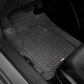 img 2 attached to 🚗 BDK Rubber Car Floor Mats - Classic Square Grid Channel Design - Trim to Fit, 100% Odorless - Enhanced SEO