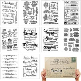 img 4 attached to 🖌️ 10-Piece Theme Clear Stamps Set - Silicone Stamp Cards for Scrapbooking, DIY Card Making, Embossing, Album Decoration, and Crafting Projects