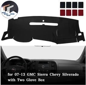 img 4 attached to BDFHYK Dashboard Dash Cover PU Dash Mat for GMC Sierra & Chevy Silverado; Fits 2007-2013 Models w/ Dual Glove Boxes