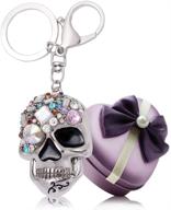 💀 ygmoner skull crystal keychain - car keyring & bag accessory gift set with free gift box logo