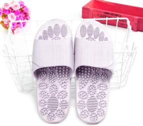 img 2 attached to 🌿 Lavender Massage Slippers: Ultimate Foot Reflexology & Acupressure Sandals for Men & Women - Non-Slip Pain Relief Massage Shoes for Bath & Shower!