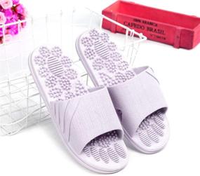 img 1 attached to 🌿 Lavender Massage Slippers: Ultimate Foot Reflexology & Acupressure Sandals for Men & Women - Non-Slip Pain Relief Massage Shoes for Bath & Shower!