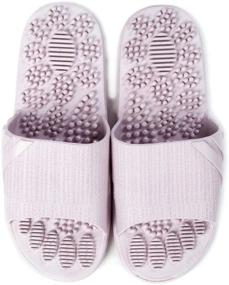 img 4 attached to 🌿 Lavender Massage Slippers: Ultimate Foot Reflexology & Acupressure Sandals for Men & Women - Non-Slip Pain Relief Massage Shoes for Bath & Shower!