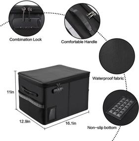 img 1 attached to Fireproof Document Box Organizer Cabinet with Lock - Portable Office Safe for Letter/Legal Folders - 16.1 x 12.9 x 11in (Black)