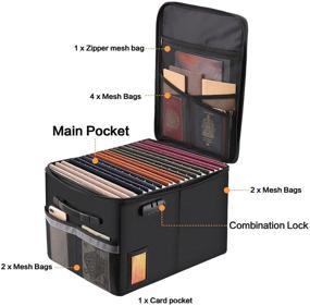 img 2 attached to Fireproof Document Box Organizer Cabinet with Lock - Portable Office Safe for Letter/Legal Folders - 16.1 x 12.9 x 11in (Black)